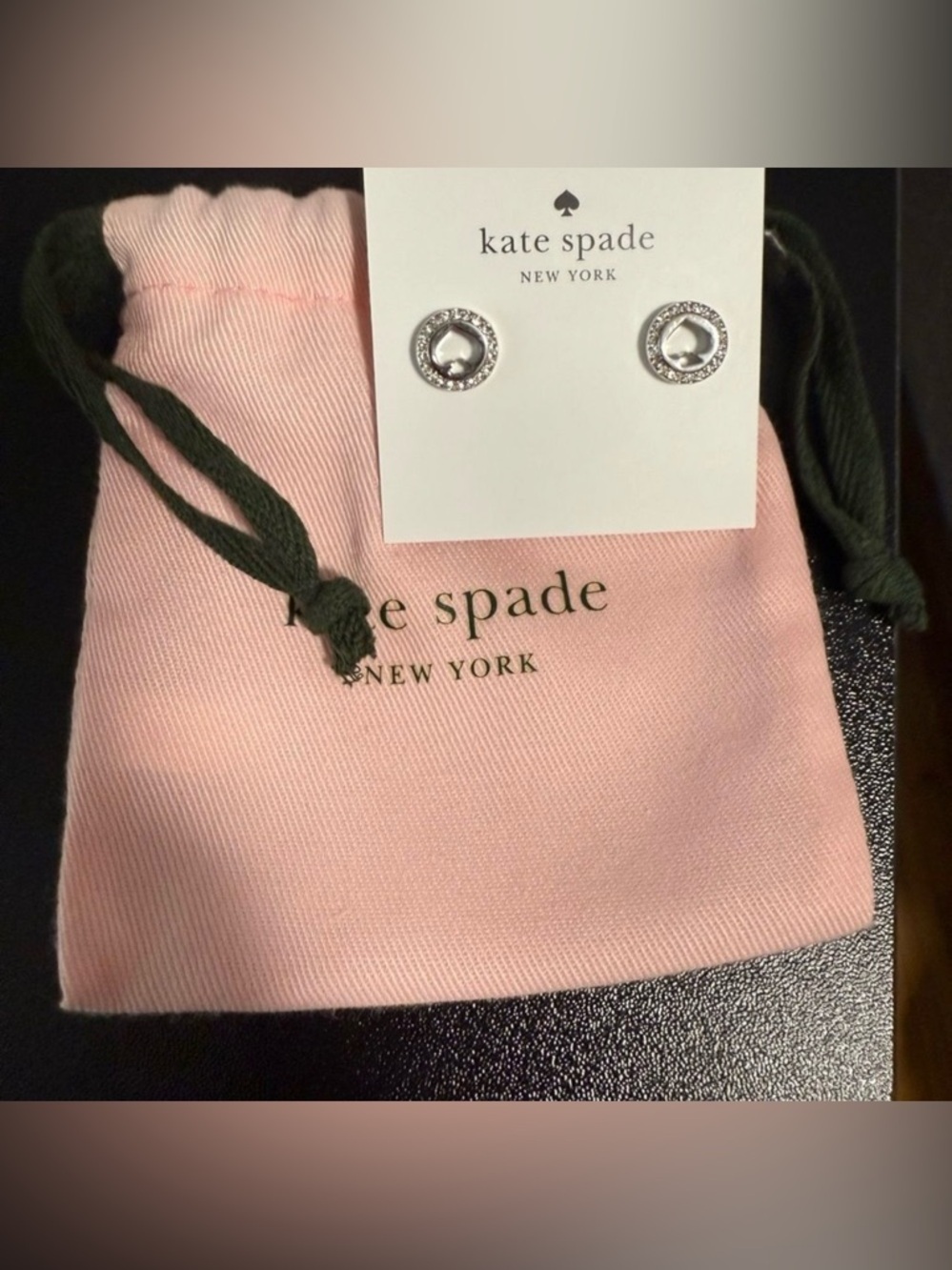 Kate Spade NWT Silver tone Stud Earrings KATE SPADES ♠️ with the dusty!